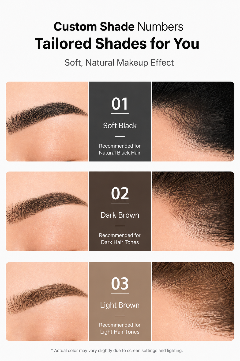 VEILNA eyebrow pencil colors