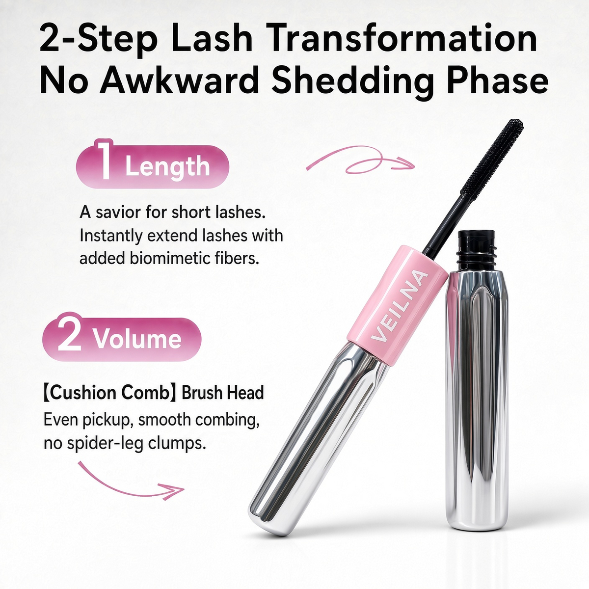 VEILNA Tubing Mascara 2-Pack — Waterproof & Sweatproof