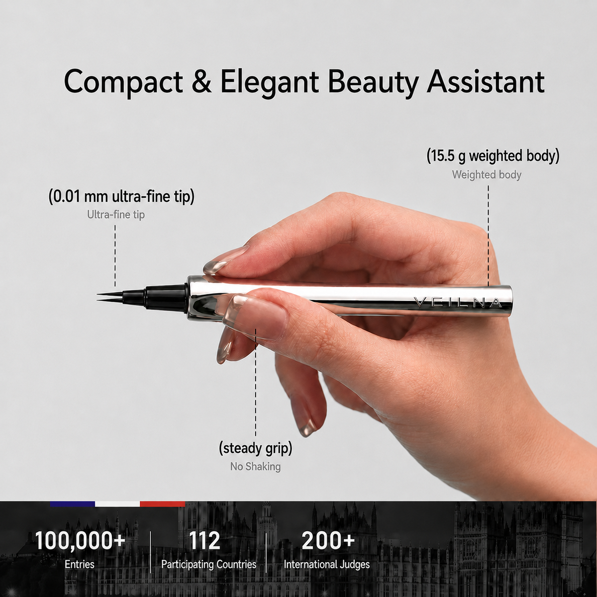 VEILNA Eyebrow Pencil 2-Pack — Dual-Tip Waterproof Formula