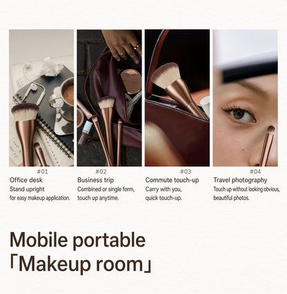Portable makeup brushes for travel and everyday touch-ups