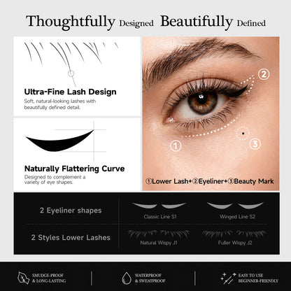 VEILNA Lash & Liner Stamp Kit 3-in-1 Lower Lash & Eyeliner Stamp Kit