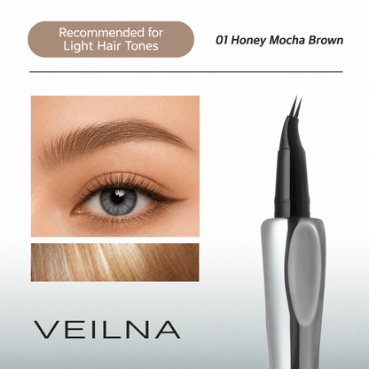 VEILNA Eyebrow Pencil 01 Honey Mocha Brown - Recommended for Light Hair Tones