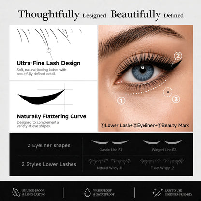 VEILNA Lash & Liner Stamp Kit 3-in-1 Lower Lash & Eyeliner Stamp Kit